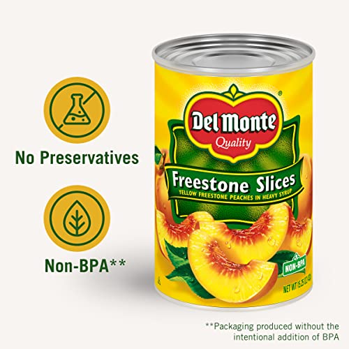 Del Monte Canned Sliced Peaches in Heavy Syrup, 15.25 Ounce (Pack of 12) Sliced, Cal. Freestone