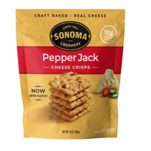 Sonoma Creamery - Cheese Crisps, Pepper Jack, 10 Oz (1 Count) | Savory Snack | High Protein | Low Carb | Gluten Free | Keto-Friendly