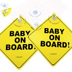 Kapel Baby on Board Sign with 4 Big Suction Cups. Thicker, Heat Resistant, Perfect in All Weathers