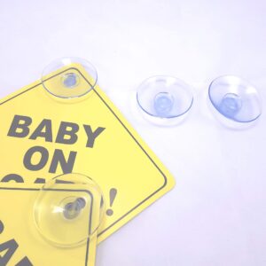 Kapel Baby on Board Sign with 4 Big Suction Cups. Thicker, Heat Resistant, Perfect in All Weathers