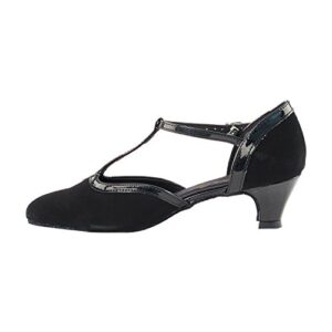 gp 50 shades of low kitten heel dance dress shoes: 9627 black nubuck & black trim,1.3" heel, size 11 (special order)