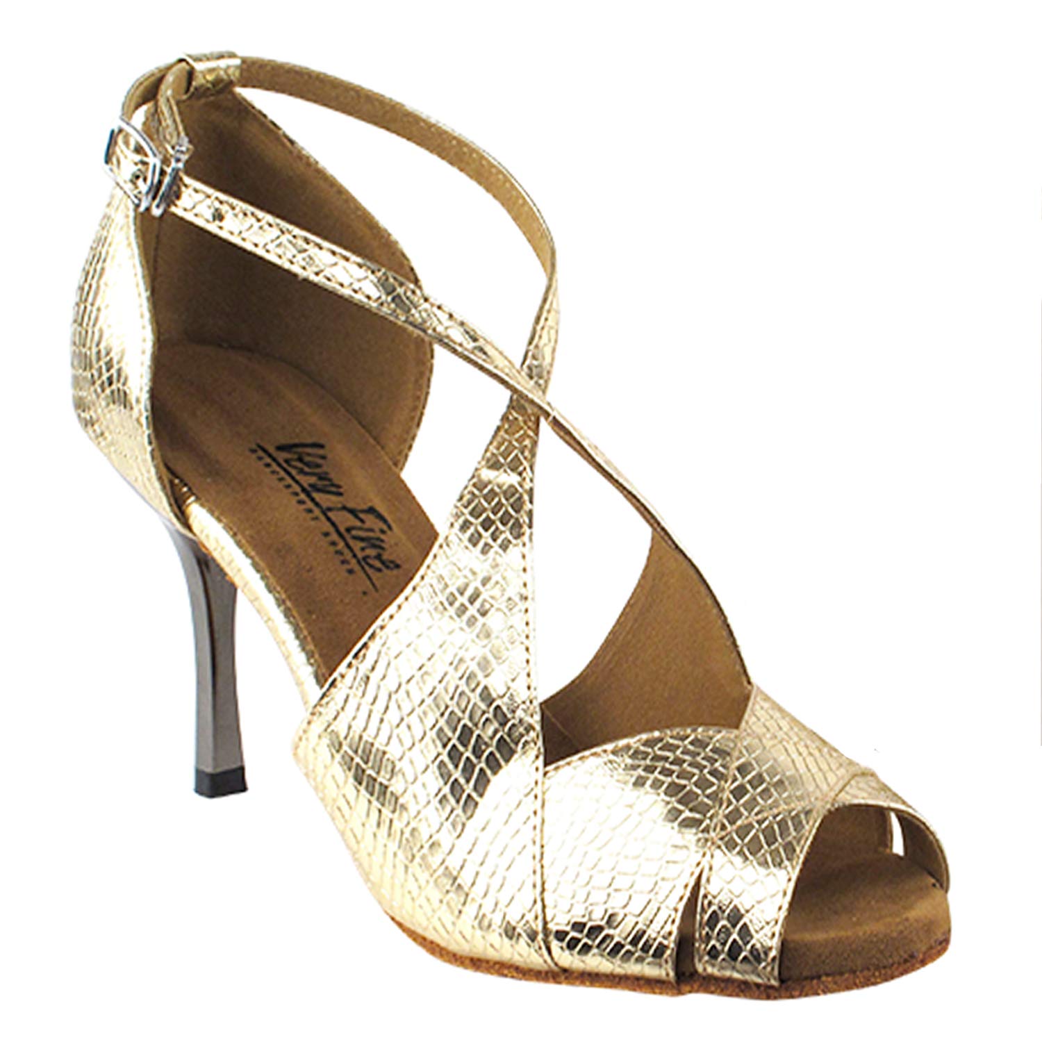 50 Shades Animal Print Ballroom Latin Dance Shoes for Women: 3030LEDSS Gold Snake 2.5" Heel Size 10 1/2 (Special Order)