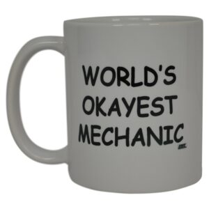 Rogue River Tactical Funny Mechanic Coffee Mug Wolds Okayest Mechanic Novelty Cup Great Gift Idea For Men Car Enthusiast Humor Brother or Friend