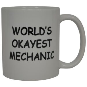 Rogue River Tactical Funny Mechanic Coffee Mug Wolds Okayest Mechanic Novelty Cup Great Gift Idea For Men Car Enthusiast Humor Brother or Friend