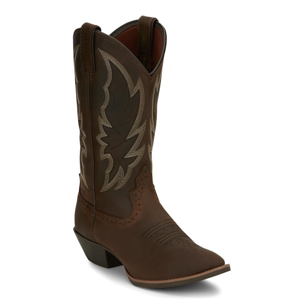 Justin Women's Rosella Western Boot Round Toe Dark Brown 5.5 M US