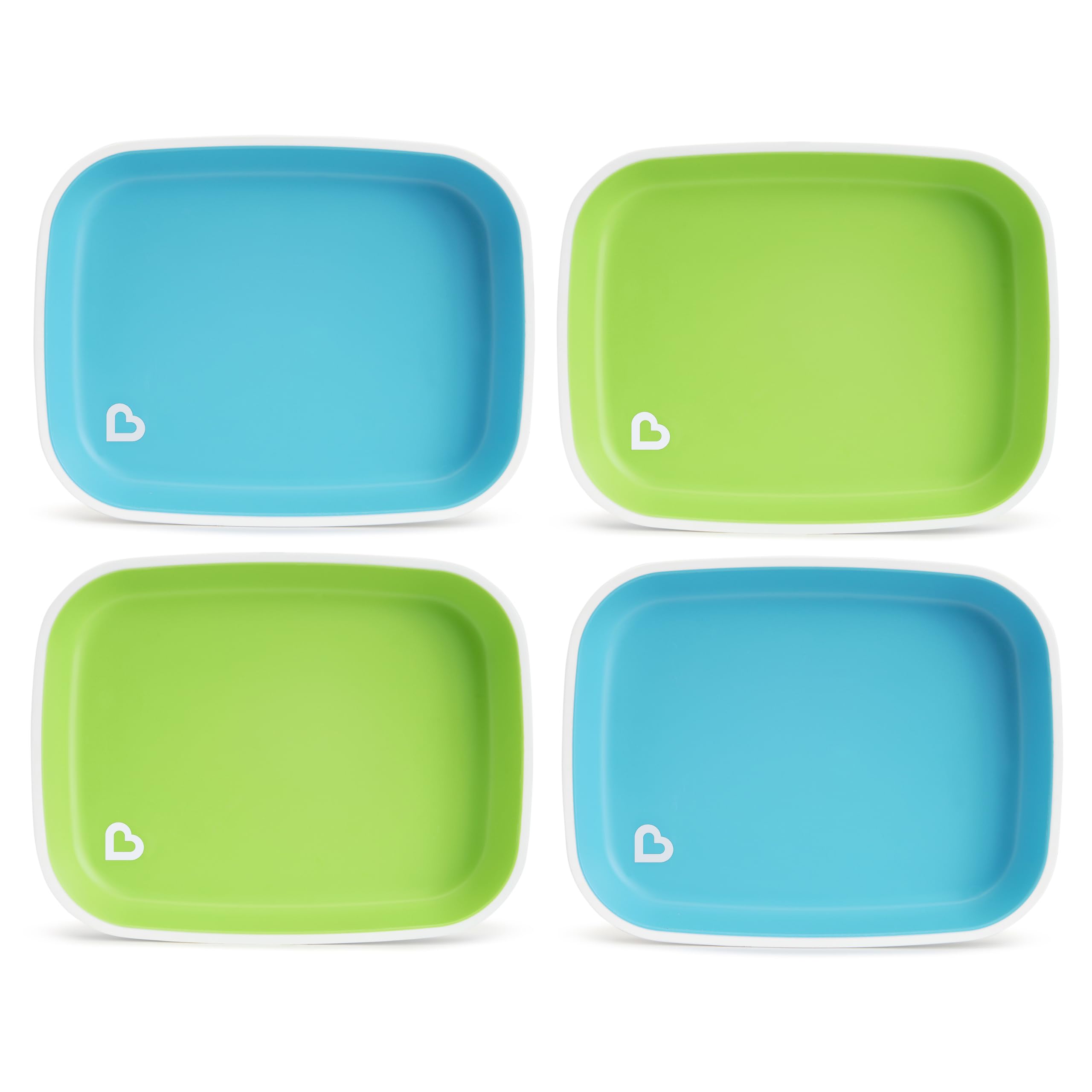 Munchkin® Splash™ 4 Piece Toddler Plates, Blue/Green