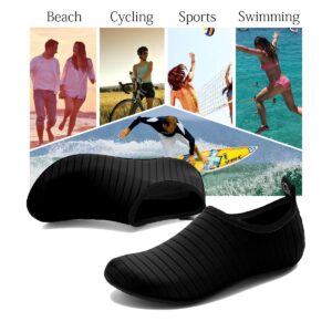 ANLUKE Water Shoes Barefoot Aqua Yoga Socks Quick-Dry Beach Swim Surf Shoes for Women Men Black/Solid 40/41