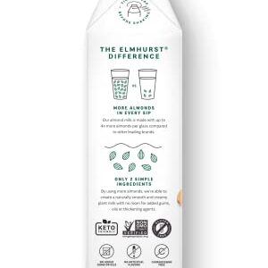 Elmhurst 1925 Unsweetened Almond Milk, 32 Ounce (Pack of 6)