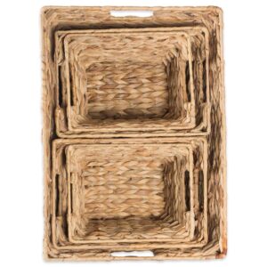 DII Hyacinth Collection Storage Baskets, Large Set, Assorted Sizes, Natural, 5 Piece