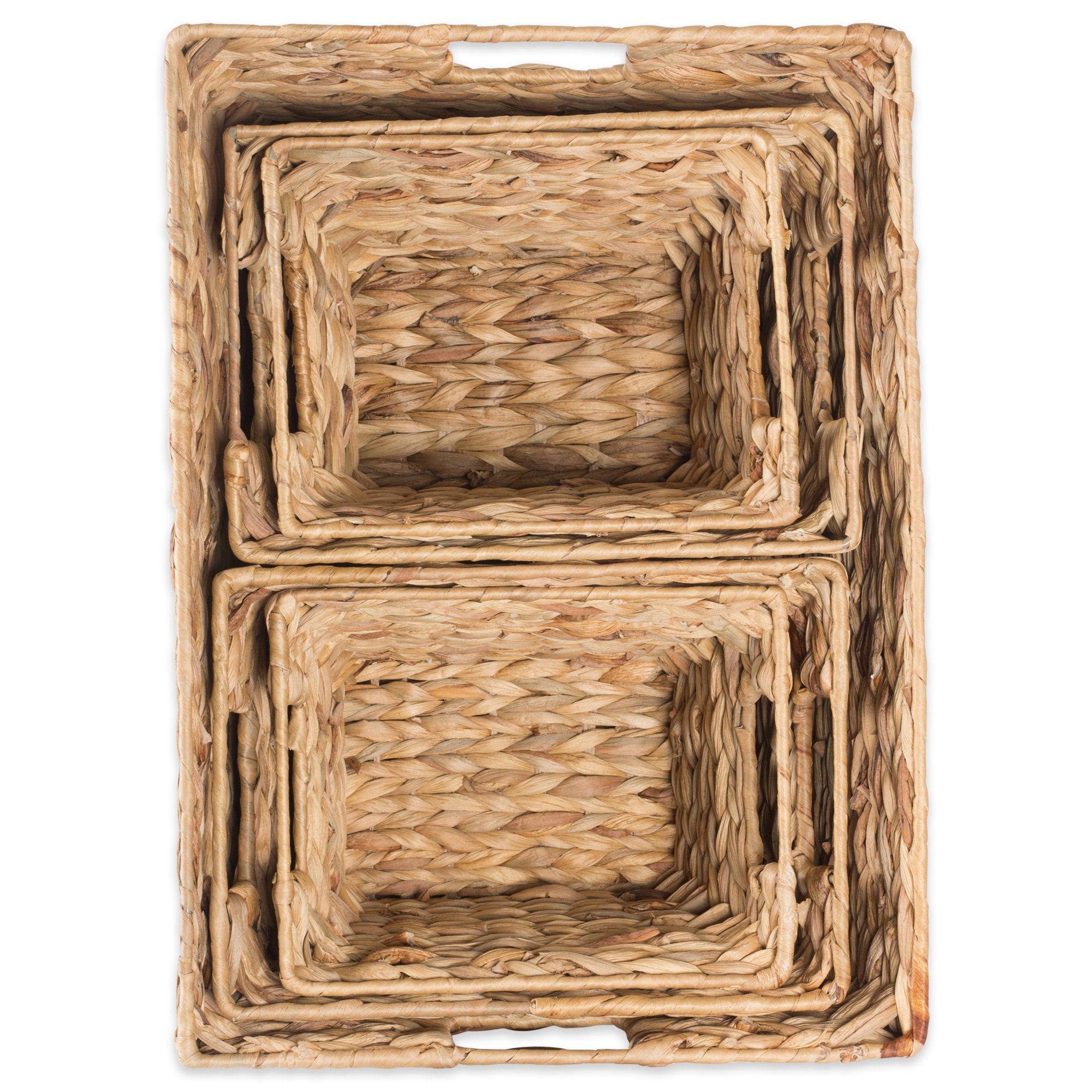 DII Hyacinth Collection Storage Baskets, Large Set, Assorted Sizes, Natural, 5 Piece