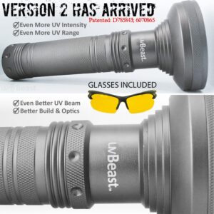 uvBeast V2 - Black Light UV Flashlight with HIGH Definition with Flood Effect 385-395nm UV Best for Commercial/Domestic Use Works Even in Ambient Light – USA Stock – UK Design