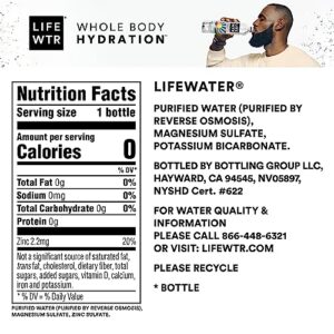 LIFEWTR, Premium Purified Water pH Balanced with Electrolytes For Taste, 1 Liter bottles (6 Pack)