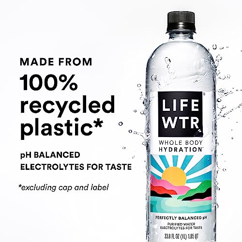LIFEWTR, Premium Purified Water pH Balanced with Electrolytes For Taste, 1 Liter bottles (6 Pack)