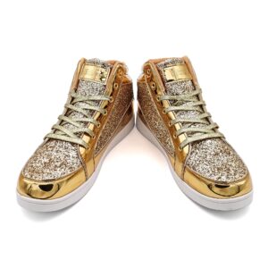 IGxx Glitter Shoes for Men High Top Flashing Party Casual Lace-up Sneakers Men