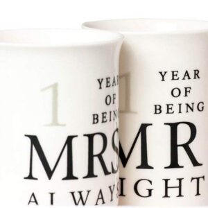 Haysoms Ivory 1st Anniversary Mr Right & Mrs Always Right Mug Gift Set
