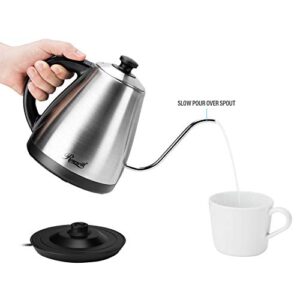 Rosewill Pour Over Gooseneck Kettle for Coffee and Tea, Temperature Control with Variable Temperature Settings, Stainless Steel, RHKT-17002