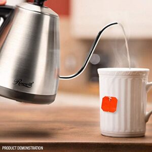 Rosewill Pour Over Gooseneck Kettle for Coffee and Tea, Temperature Control with Variable Temperature Settings, Stainless Steel, RHKT-17002