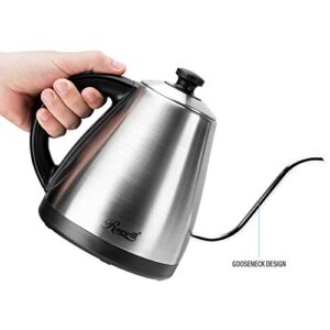 Rosewill Pour Over Gooseneck Kettle for Coffee and Tea, Temperature Control with Variable Temperature Settings, Stainless Steel, RHKT-17002