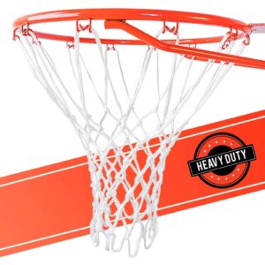 ultra sporting goods heavy duty basketball net replacement - all weather anti whip, fits standard indoor or outdoor rims - 12 loops (white)