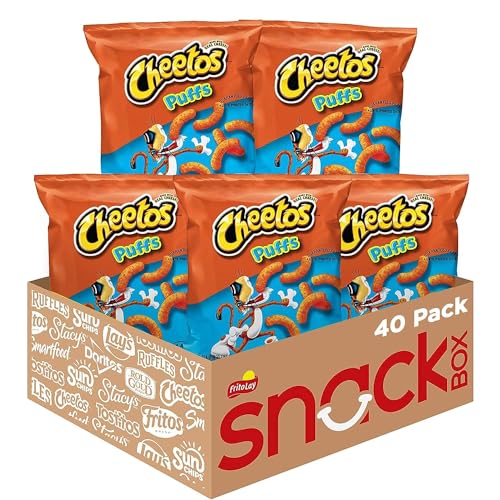 Cheetos Cheese Flavored Snacks, Puffs, 0.875 Ounce (Pack of 40)