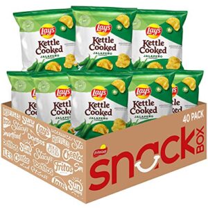 lay's kettle cooked potato chips, jalapeno, 0.85 ounce (pack of 40)