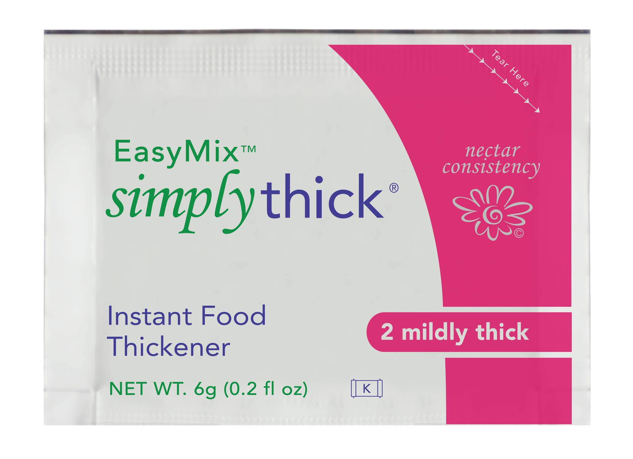 SimplyThick EasyMix | 200 Count of 6g Individual Packets | Gel Thickener for Those with Dysphagia & Swallowing Disorders | Creates an IDDSI Level 2 – Mildly Thick (Nectar Consistency)