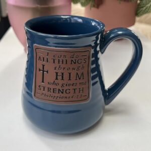 Abbey Gift 57664 Can Do All Things Pottery Mug, 5 x 5 x 4.1 inches