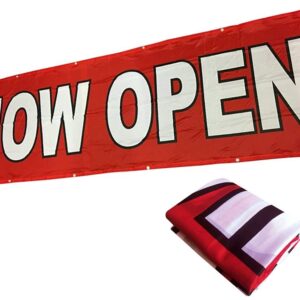 4Less 3x10 Ft Now Open Banner Vinyl Alternative Store Sign (red) Fabric')