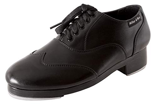 Miller & Ben Tap Shoes, Jazz-Tap Master, All Black Professional Tap Shoes (38.5 EU)