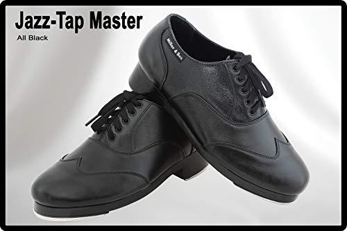 Miller & Ben Tap Shoes, Jazz-Tap Master, All Black Professional Tap Shoes (38.5 EU)