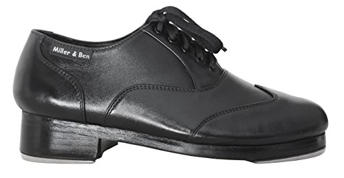 Miller & Ben Tap Shoes, Jazz-Tap Master, All Black Professional Tap Shoes (38.5 EU)