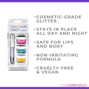 Unicorn Snot Holographic Hi Def Glitter Kit - Cosmetic Grade - for Hair, Face, Eyeshadow, Body Art, Lipgloss, Nails (Assorted Colors & Primer Included)