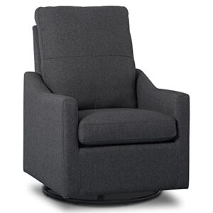 delta children kenwood glider swivel rocker chair, dark grey
