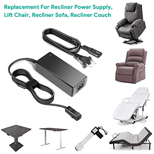 HKY 29V AC Adapter Compatible with KD Kaidi Kddy008B Electric Recliner Power Recliner Lift Chair Limoss Okin Motion Pride Lift Chair CTLDC1582 Linear Actuator Motor Power Recliner Power Supply Cord