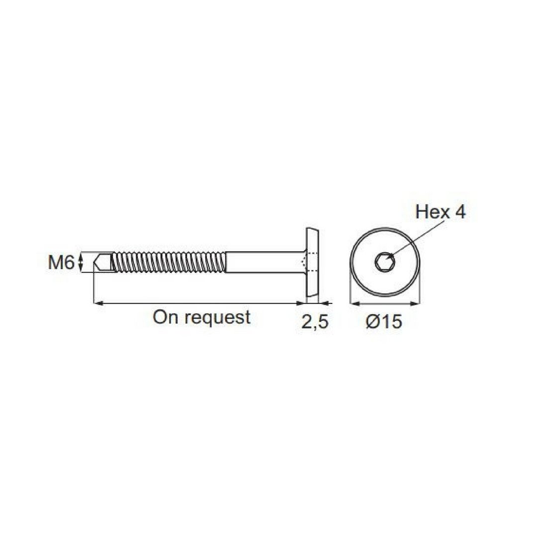 M6 Threaded Half Moon Mini Luna Washers with 140mm Furniture Connecting Bolts for Bunk Beds Cots - Set of 4