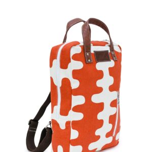 maika Recycled Canvas Zippered Backpack, Echo Tangerine, Red