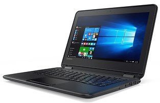 Black Flip design Lenovo 11.6-inch Touchscreen 2-in-1 Business Laptop, Intel Celeron N3060, 4GB Memory, 32GB eMMC, Webcam, Wifi, Bluetooth, Windows 10 Professional (PC) (Renewed)