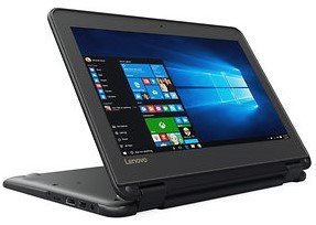 Black Flip design Lenovo 11.6-inch Touchscreen 2-in-1 Business Laptop, Intel Celeron N3060, 4GB Memory, 32GB eMMC, Webcam, Wifi, Bluetooth, Windows 10 Professional (PC) (Renewed)