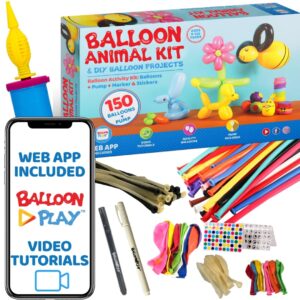 deluxe balloon animal kit with web app 150 balloons balloon pump stickers markers