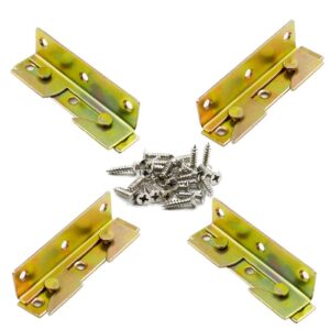luomorgo 4 sets bed rail brackets, non-mortise bed rail fittings bed frame brackets for headboard and footboard (with screws)