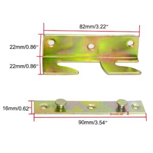 Luomorgo 4 Sets Bed Rail Brackets, Non-Mortise Bed Rail Fittings Bed Frame Brackets for Headboard and Footboard (with Screws)