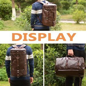 Leather Travel Duffel Bags For Men Chao Ran Laptop Backpack Waterproof Airplane Carry On Bags For Business 3 Usage As Handbag, A Shoulder Bag And Backpack