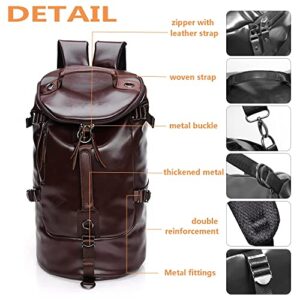 Leather Travel Duffel Bags For Men Chao Ran Laptop Backpack Waterproof Airplane Carry On Bags For Business 3 Usage As Handbag, A Shoulder Bag And Backpack