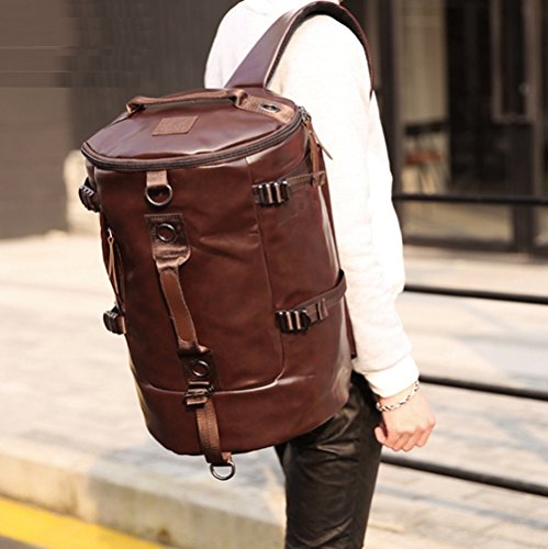 Leather Travel Duffel Bags For Men Chao Ran Laptop Backpack Waterproof Airplane Carry On Bags For Business 3 Usage As Handbag, A Shoulder Bag And Backpack