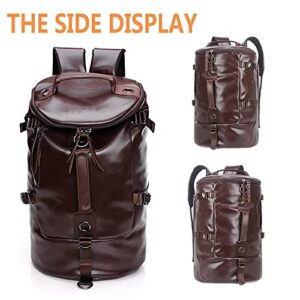 Leather Travel Duffel Bags For Men Chao Ran Laptop Backpack Waterproof Airplane Carry On Bags For Business 3 Usage As Handbag, A Shoulder Bag And Backpack