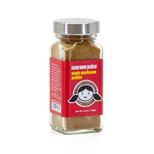 the spice lab nom nom paleo magic mushroom powder - 3.6 oz french jar - gluten free umami seasoning - dried mushroom powder for cooking - all purpose kosher, non gmo & paleo friendly - 7232