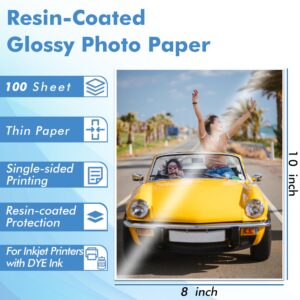 Koala Photo Paper 8.5 x 11 In Glossy Photo Printer Paper for Inkjet Printer Water-Resistant 100 Sheets 200gsm for Everyday Use