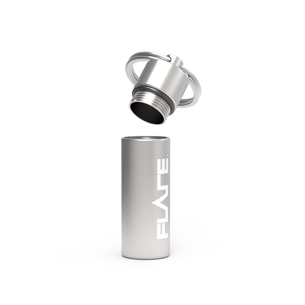 Flare Audio Capsule Silver - Tough Lightweight Aluminium, Water-Proof, Keychain