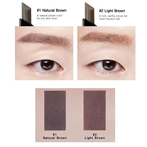 CLIO Kill Brow Auto Hard Eyebrow Pencil | Dual-End, Long Lasting, Waterproof, Smudge-Resistant, Spoolie Brush, Sharpener | Natural Brown (#01)