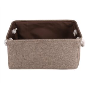 foldable storage bins fabric cloth storage baskets towel laundry box container organizers for clothes kids toy storage (brown)